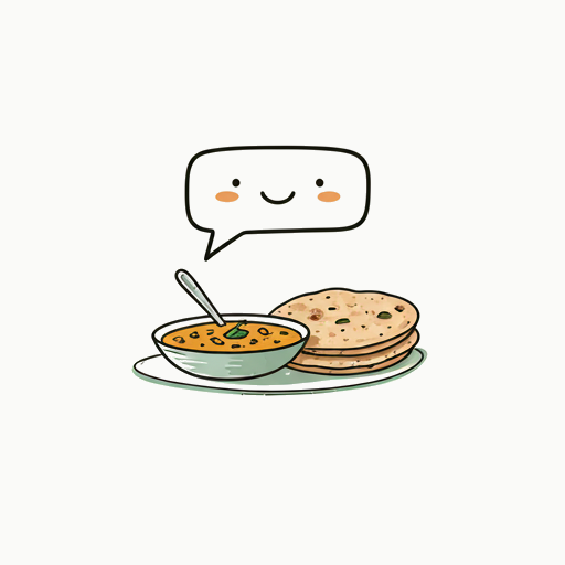 Indian food illustration — dal, roti, and more